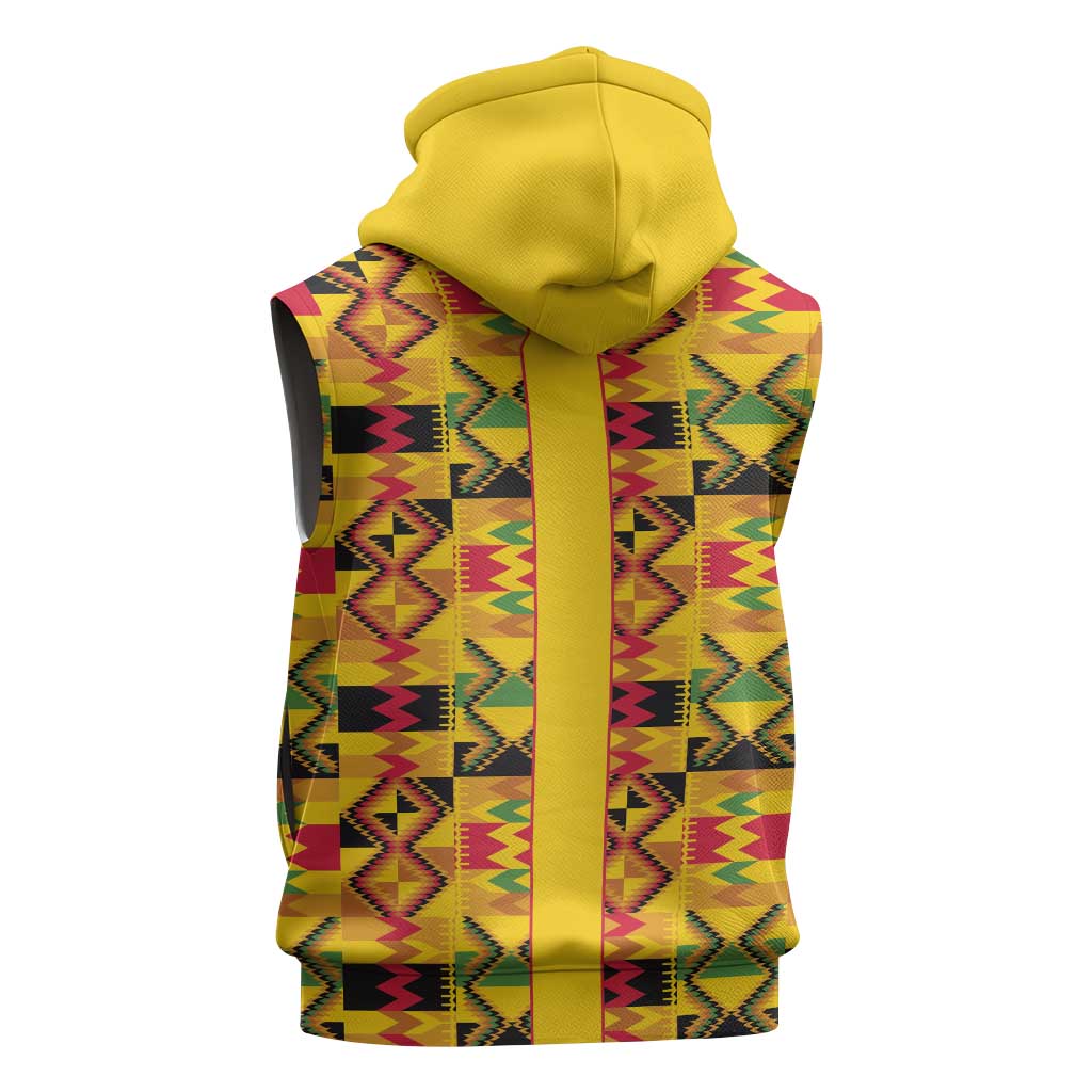 Proud Black Nurse RN Sleeveless Zip Hoodie African Stethoscope Kente Pattern