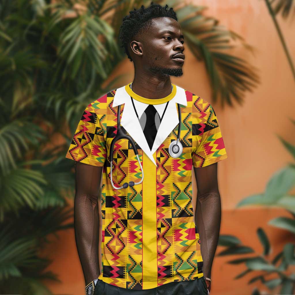 Proud Black Nurse RN T shirt African Stethoscope Kente Pattern