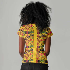 Proud Black Nurse RN Women V-Neck T-Shirt African Stethoscope Kente Pattern