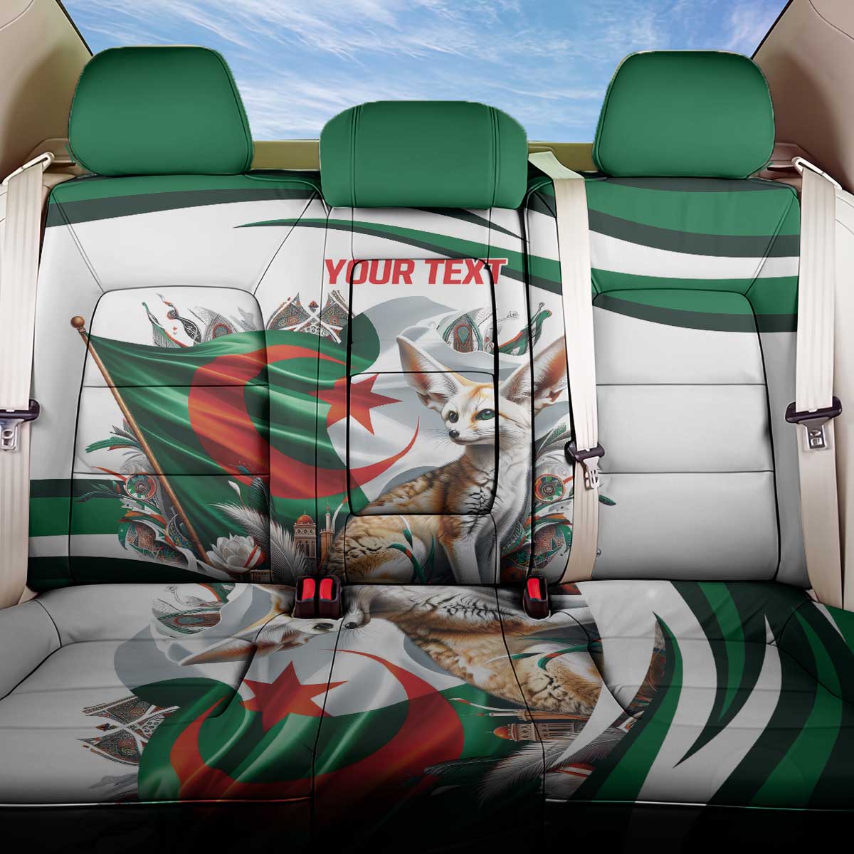 Algeria Fennec Fox Personalized Back Car Seat Cover with Algerian Culture and Nature