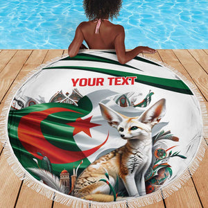 Algeria Fennec Fox Personalized Beach Blanket with Algerian Culture and Nature