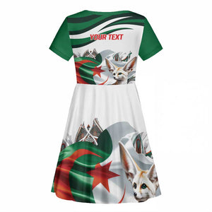 Algeria Fennec Fox Personalized Kid Short Sleeve Dress with Algerian Culture and Nature