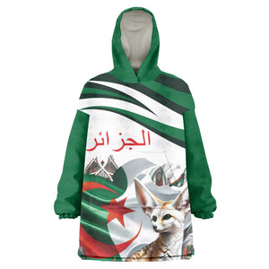 Algeria Fennec Fox Personalized KId Wearable Blanket Hoodie with Algerian Culture and Nature