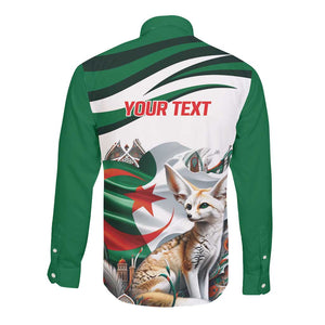 Algeria Fennec Fox Personalized Long Sleeve Button Shirt with Algerian Culture and Nature