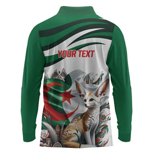 Algeria Fennec Fox Personalized Long Sleeve Polo Shirt with Algerian Culture and Nature