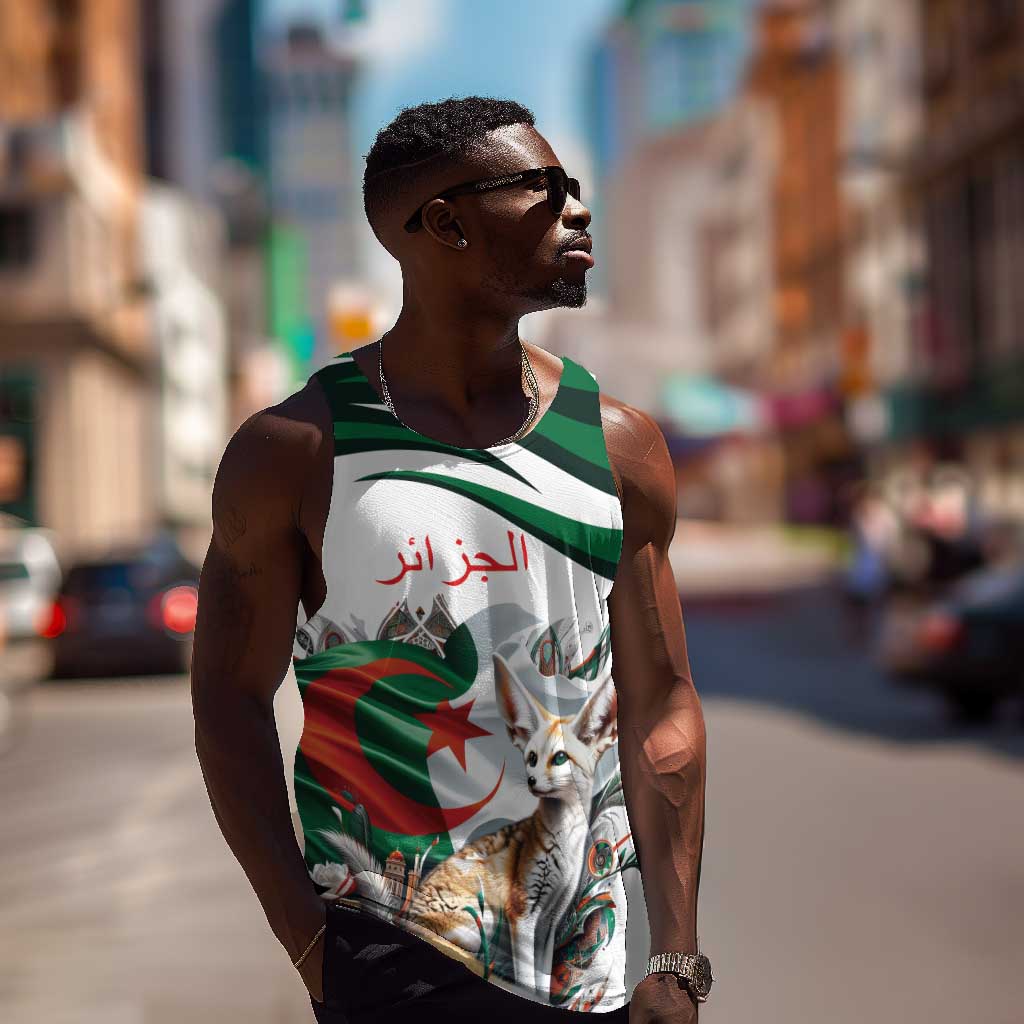 Algeria Fennec Fox Personalized Men Tank Top with Algerian Culture and Nature