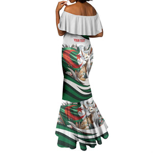 Algeria Fennec Fox Personalized Mermaid Dress with Algerian Culture and Nature