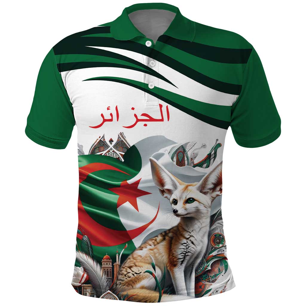 Algeria Fennec Fox Personalized Polo Shirt with Algerian Culture and Nature