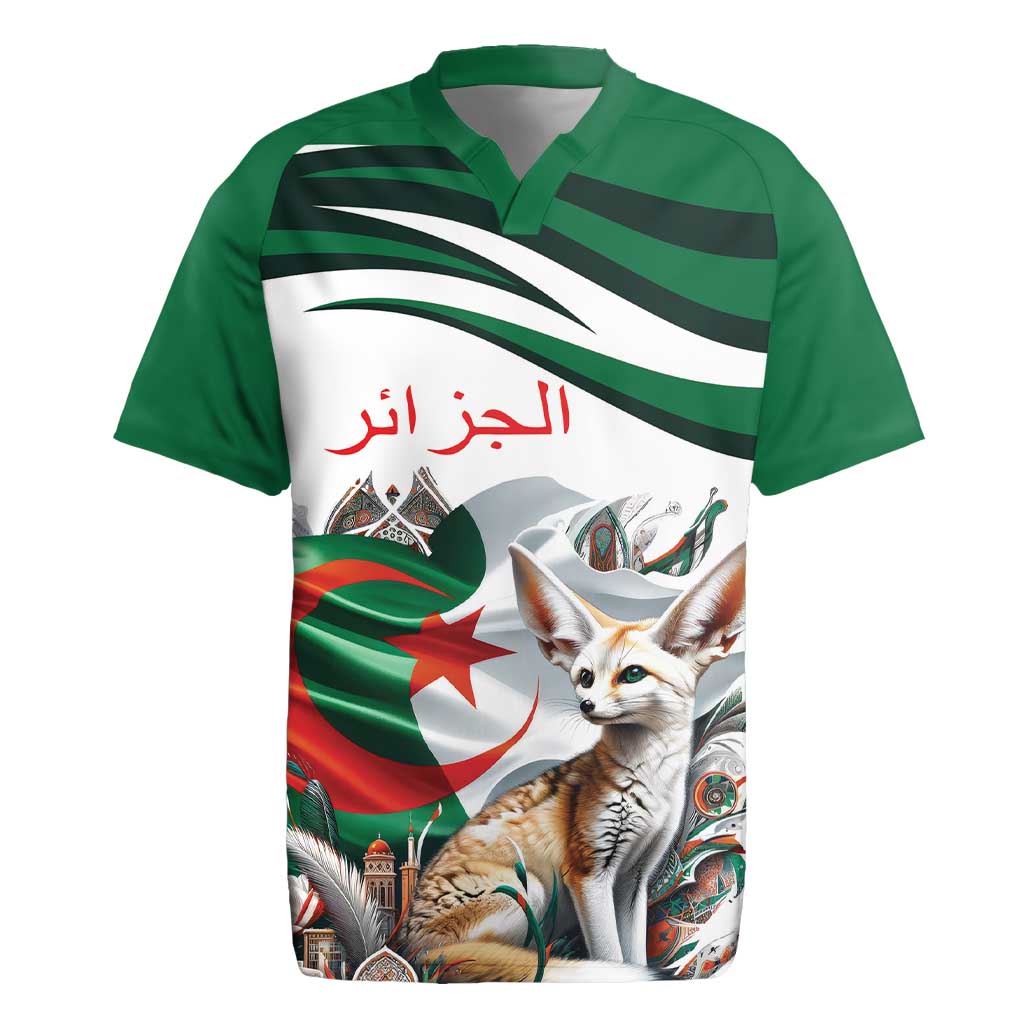 Algeria Fennec Fox Personalized Rugby Jersey with Algerian Culture and Nature