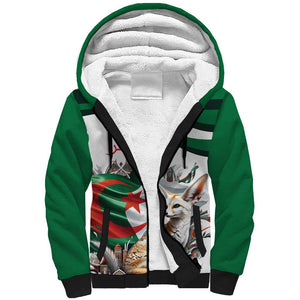 Algeria Fennec Fox Personalized Sherpa Hoodie with Algerian Culture and Nature