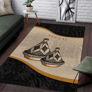 Algeria Tajine Dish Personalized Area Rug with African Tribal Pattern