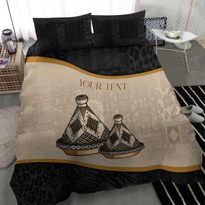 Algeria Tajine Dish Personalized Bedding Set with African Tribal Pattern