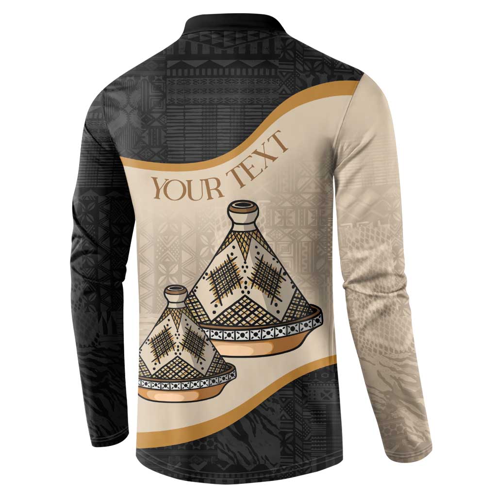 Algeria Tajine Dish Personalized Button Sweatshirt with African Tribal Pattern