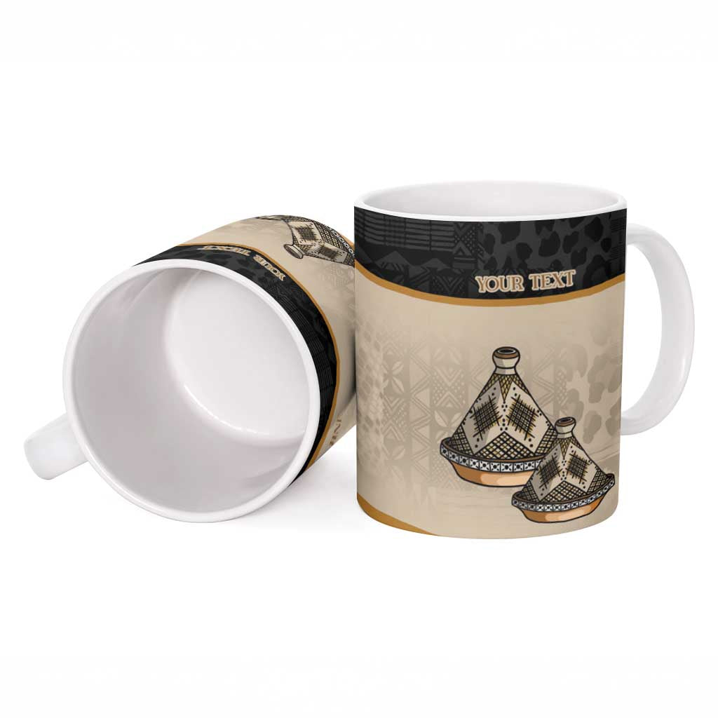 Algeria Tajine Dish Personalized Ceramic Mug with African Tribal Pattern