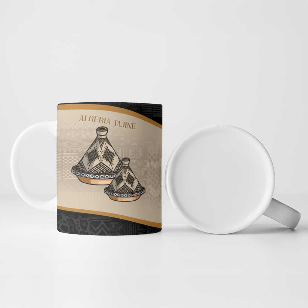 Algeria Tajine Dish Personalized Ceramic Mug with African Tribal Pattern