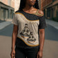 Algeria Tajine Dish Personalized Cross Shoulder Shirt with African Tribal Pattern