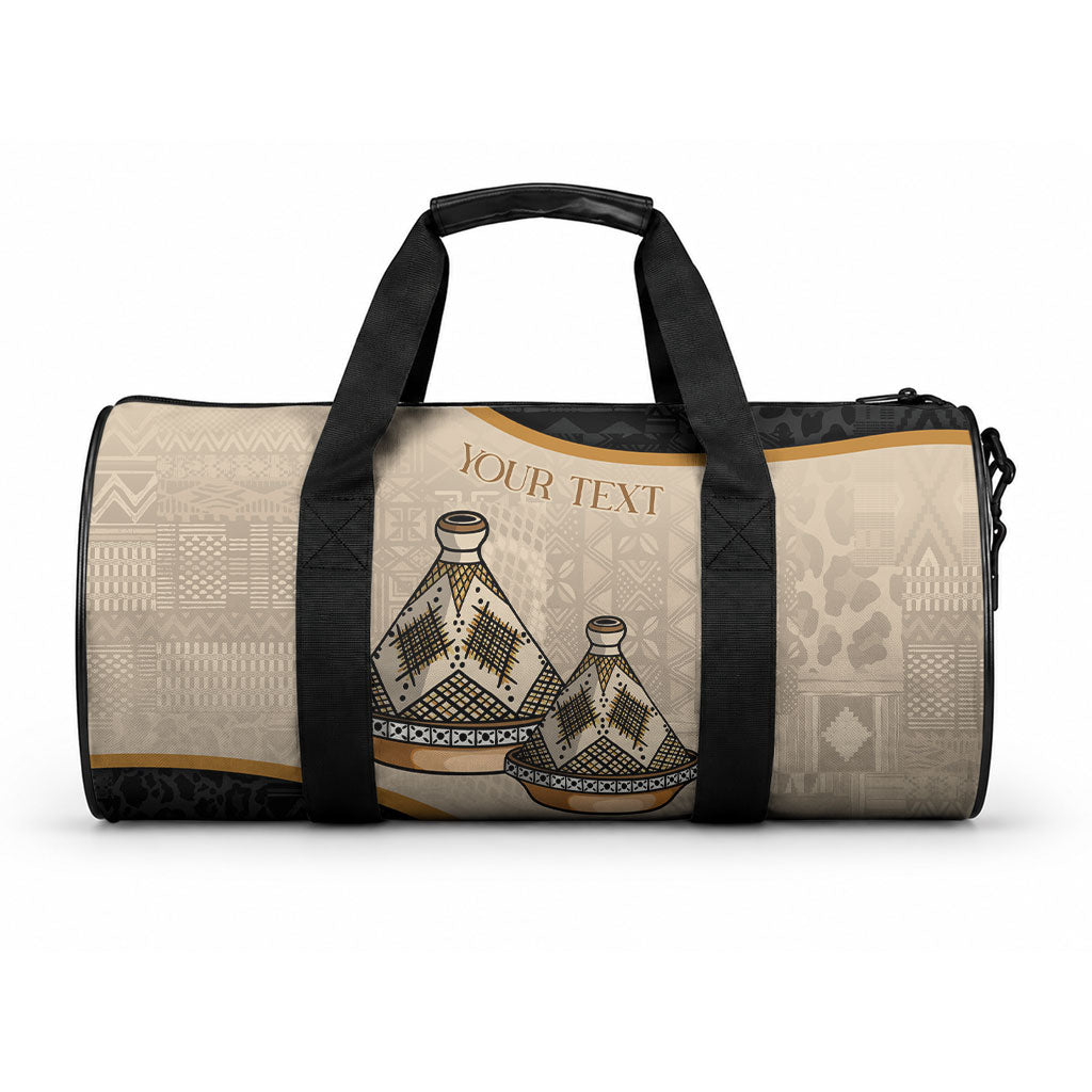 Algeria Tajine Dish Personalized Duffle Bag with African Tribal Pattern