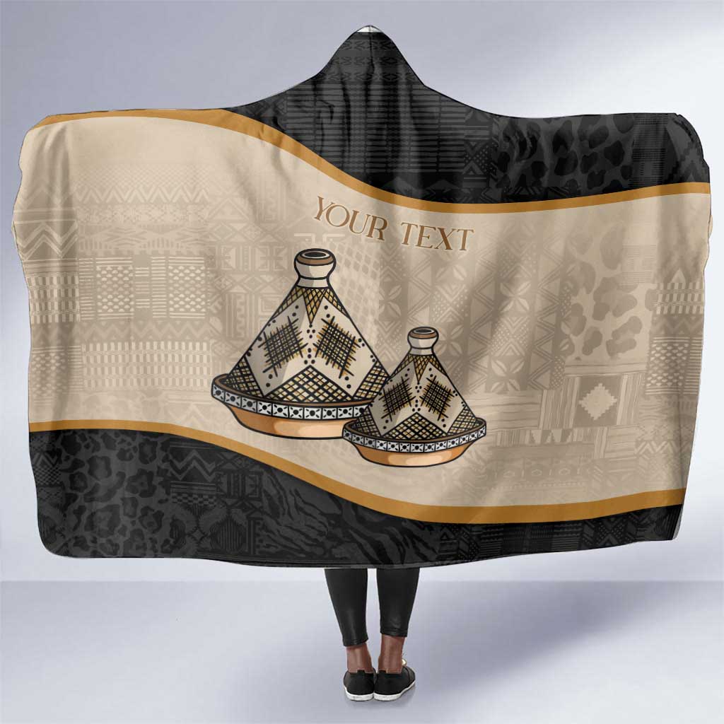 Algeria Tajine Dish Personalized Hooded Blanket with African Tribal Pattern