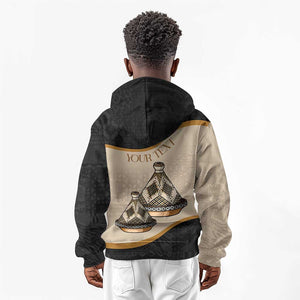 Algeria Tajine Dish Personalized Kid Hoodie with African Tribal Pattern