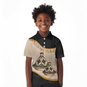 Algeria Tajine Dish Personalized Kid Polo Shirt with African Tribal Pattern