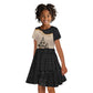Algeria Tajine Dish Personalized Kid Short Sleeve Dress with African Tribal Pattern