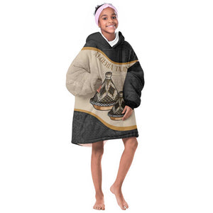 Algeria Tajine Dish Personalized KId Wearable Blanket Hoodie with African Tribal Pattern