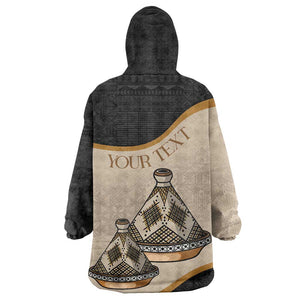 Algeria Tajine Dish Personalized KId Wearable Blanket Hoodie with African Tribal Pattern