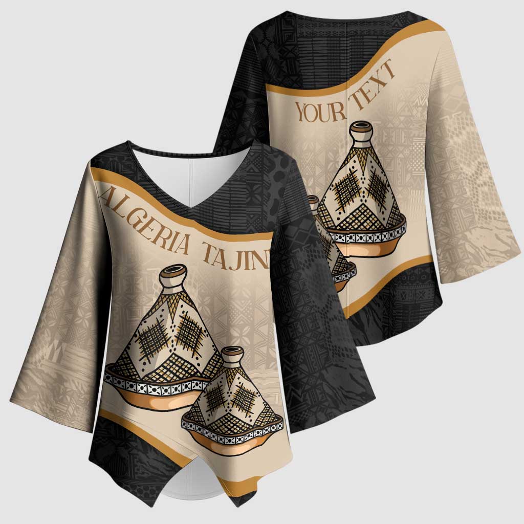 Algeria Tajine Dish Personalized Kimono Sleeve Blouse with African Tribal Pattern