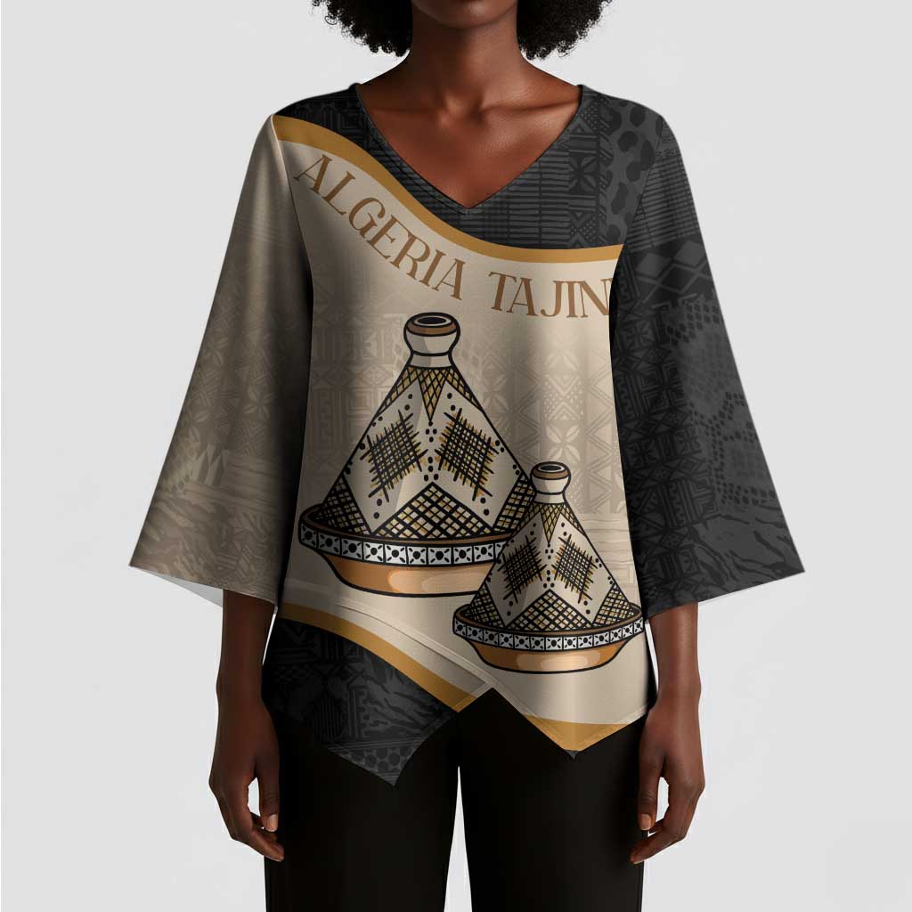 Algeria Tajine Dish Personalized Kimono Sleeve Blouse with African Tribal Pattern