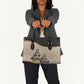 Algeria Tajine Dish Personalized Leather Bag with African Tribal Pattern