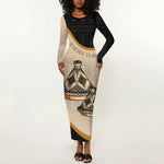 Algeria Tajine Dish Personalized Long Sleeve Bodycon Dress with African Tribal Pattern LT9