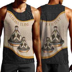 Algeria Tajine Dish Personalized Men Tank Top with African Tribal Pattern