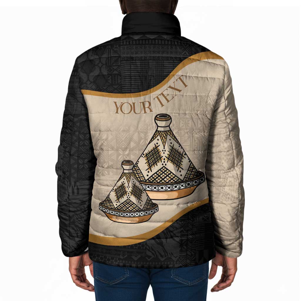 Algeria Tajine Dish Personalized Padded Jacket with African Tribal Pattern