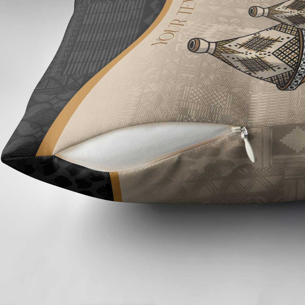 Algeria Tajine Dish Personalized Pillow Cover with African Tribal Pattern