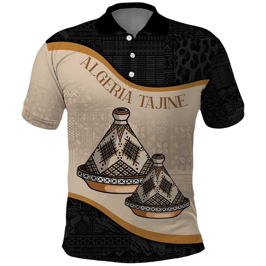 Algeria Tajine Dish Personalized Polo Shirt with African Tribal Pattern