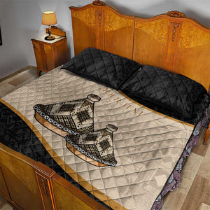 Algeria Tajine Dish Personalized Quilt Bed Set with African Tribal Pattern