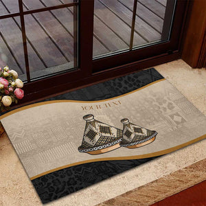 Algeria Tajine Dish Personalized Rubber Doormat with African Tribal Pattern