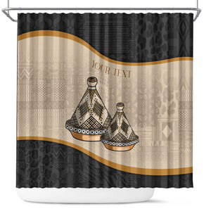 Algeria Tajine Dish Personalized Shower Curtain with African Tribal Pattern