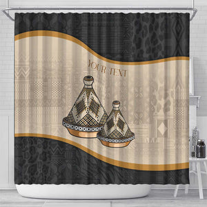 Algeria Tajine Dish Personalized Shower Curtain with African Tribal Pattern