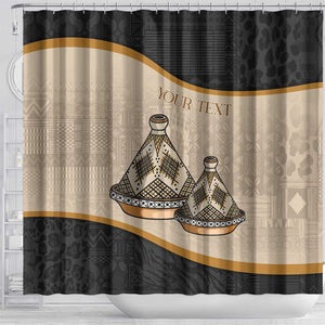 Algeria Tajine Dish Personalized Shower Curtain with African Tribal Pattern