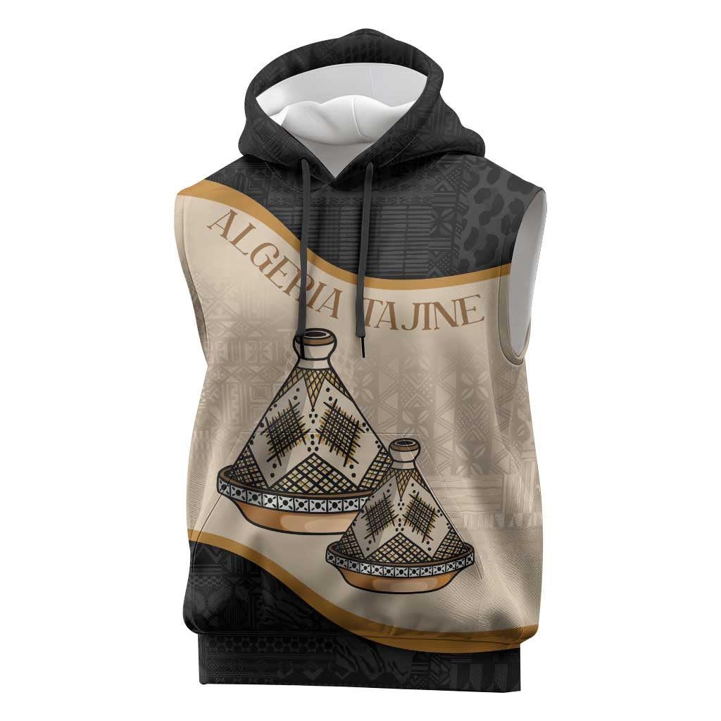 Algeria Tajine Dish Personalized Sleeveless Hoodie with African Tribal Pattern - African Pride