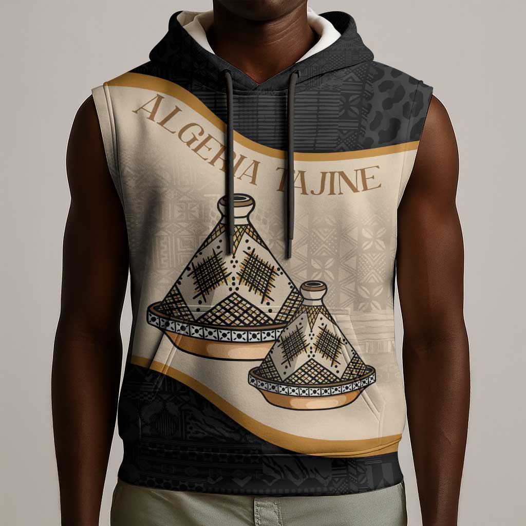 Algeria Tajine Dish Personalized Sleeveless Hoodie with African Tribal Pattern - African Pride