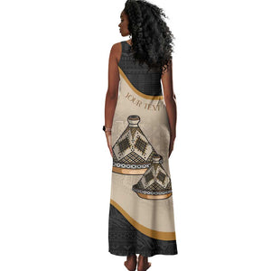 Algeria Tajine Dish Personalized Tank Maxi Dress with African Tribal Pattern