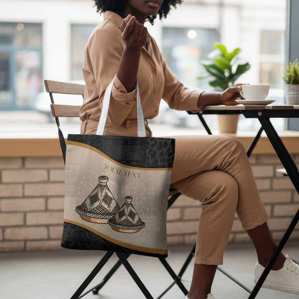 Algeria Tajine Dish Personalized Tote Bag with African Tribal Pattern
