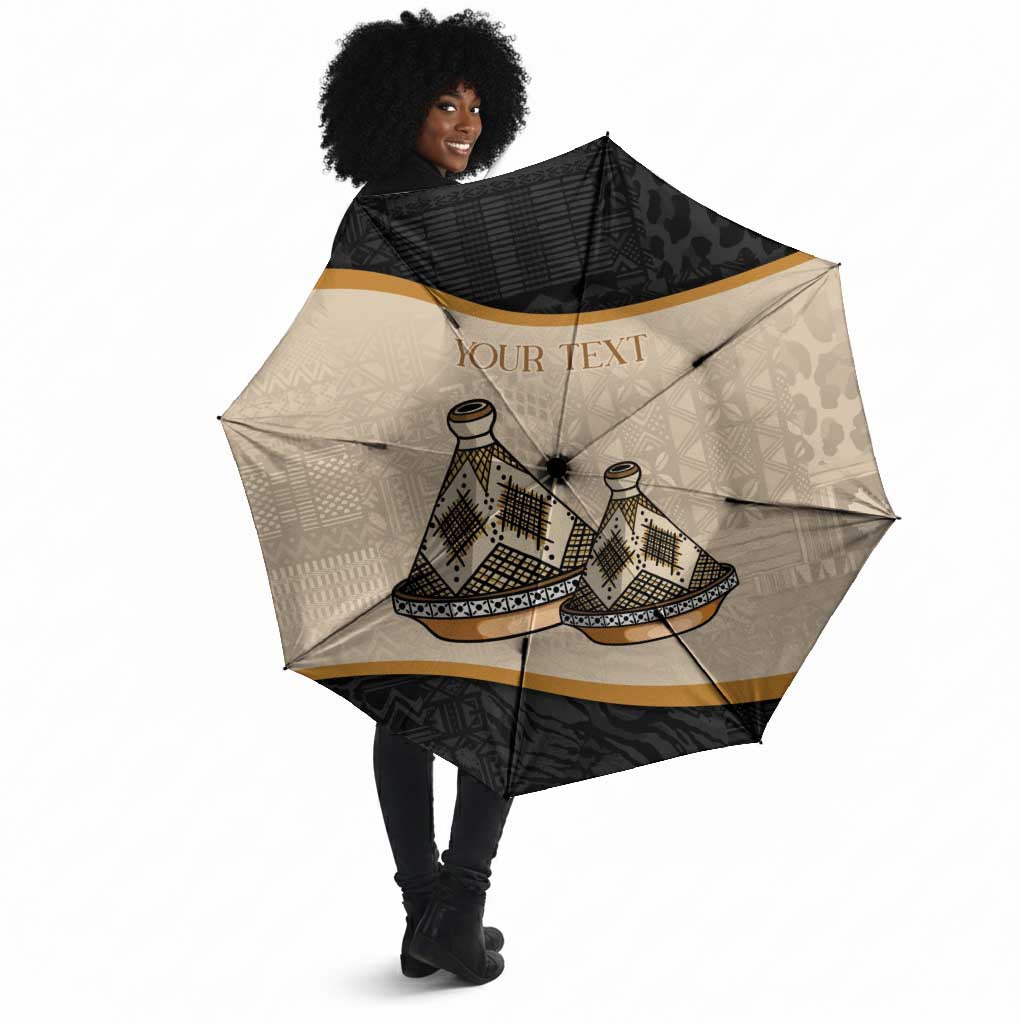 Algeria Tajine Dish Personalized Umbrella with African Tribal Pattern