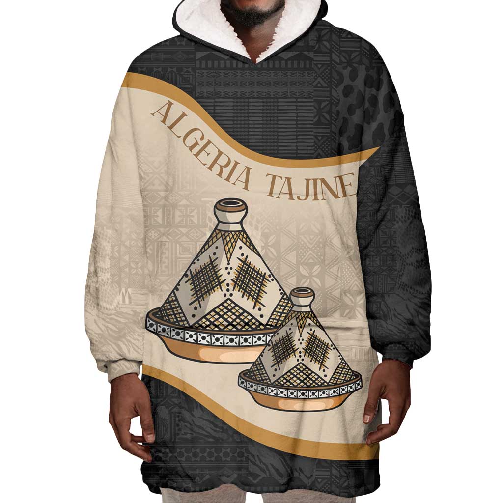 Algeria Tajine Dish Personalized Wearable Blanket Hoodie with African Tribal Pattern