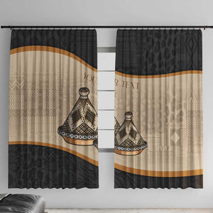 Algeria Tajine Dish Personalized Window Curtain with African Tribal Pattern