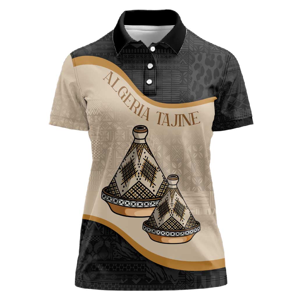 Algeria Tajine Dish Personalized Women Polo Shirt with African Tribal Pattern