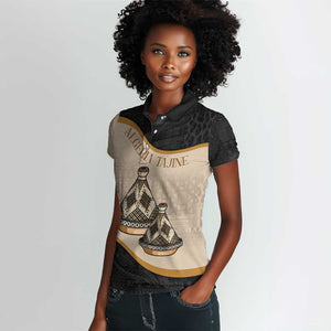 Algeria Tajine Dish Personalized Women Polo Shirt with African Tribal Pattern