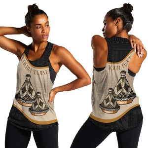 Algeria Tajine Dish Personalized Women Racerback Tank with African Tribal Pattern